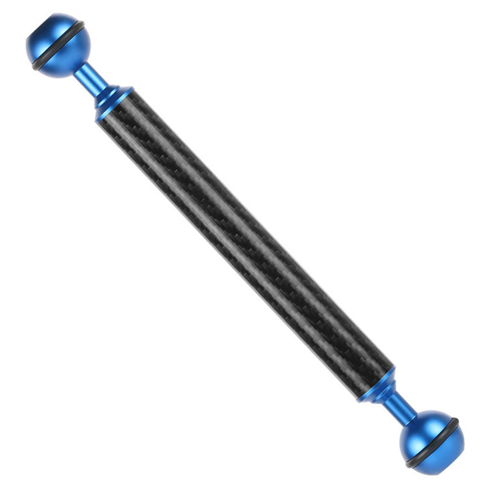 KF33 8-inch 20mm Carbon Fiber Dual Ball Head Float Buoyancy Arm Camera Diving Tray Connect Arm Underwater Photography Accessory - Blue