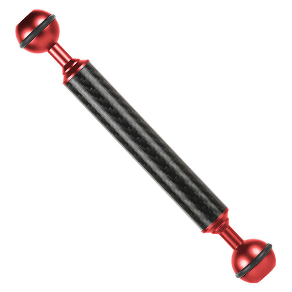 KF33 7-inch 20mm Ultralight Carbon Fiber Dual Ball Head Buoyancy Arm Camera Underwater Photography Accessory Video Light Extension Arm - Red