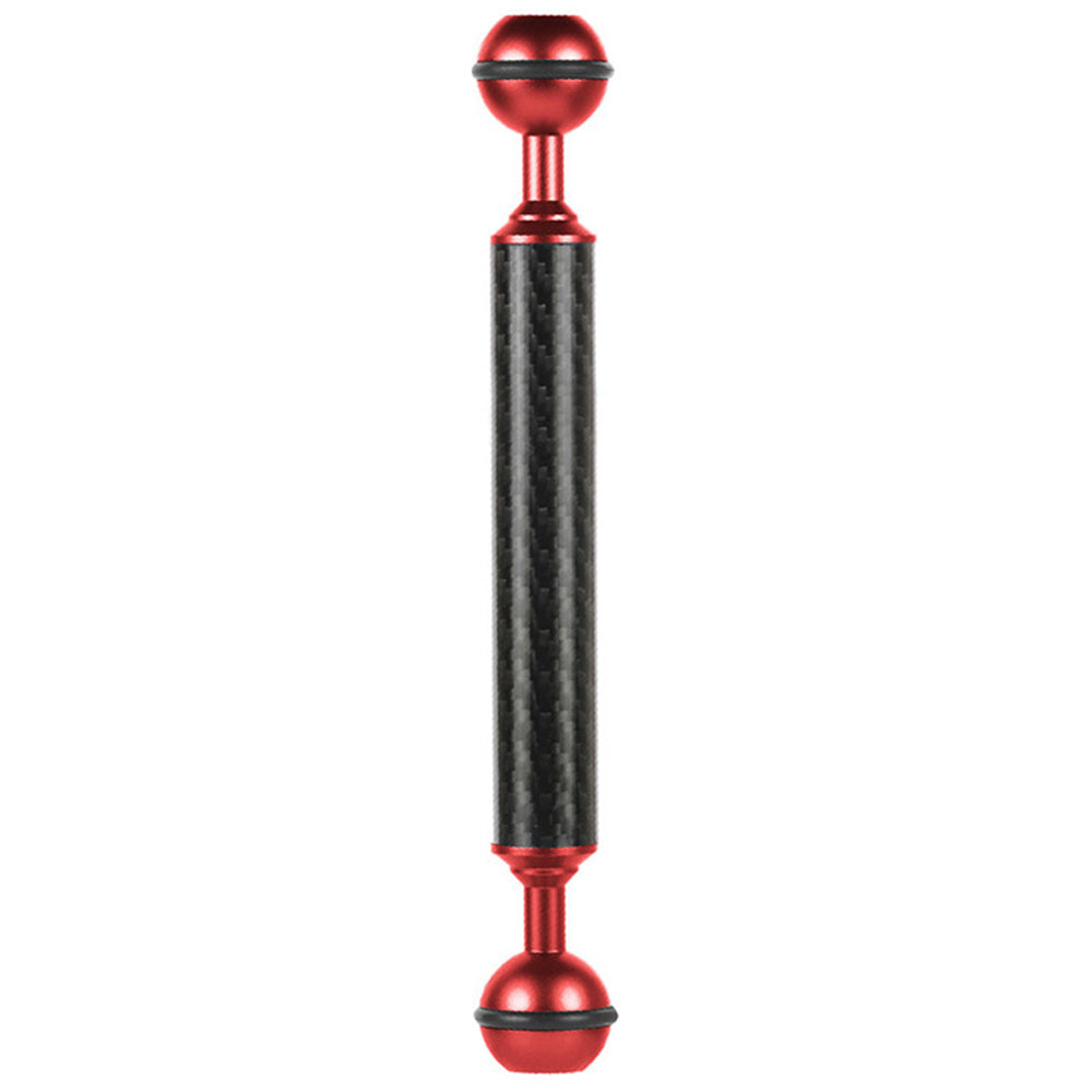 KF33 7-inch 20mm Ultralight Carbon Fiber Dual Ball Head Buoyancy Arm Camera Underwater Photography Accessory Video Light Extension Arm - Red