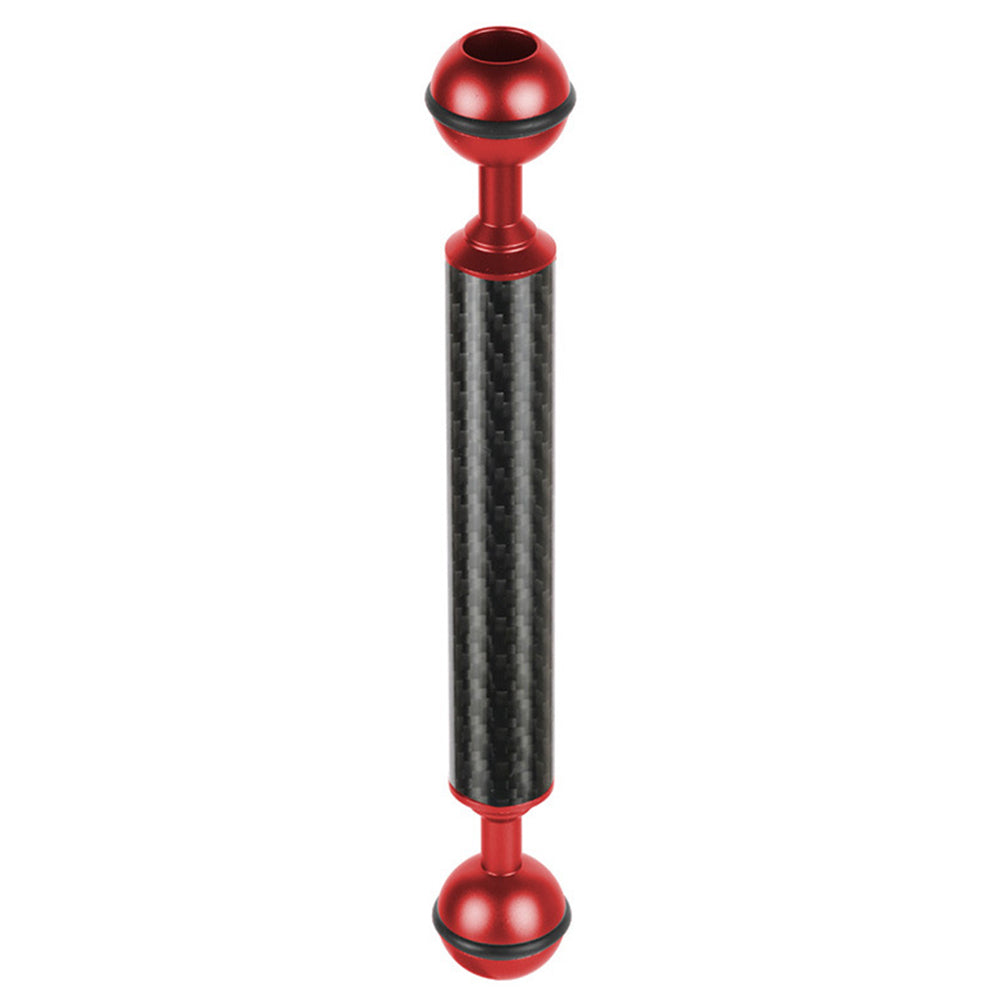 KF33 7-inch 20mm Ultralight Carbon Fiber Dual Ball Head Buoyancy Arm Camera Underwater Photography Accessory Video Light Extension Arm - Red