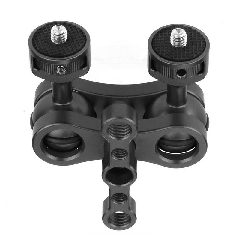 KF30324 360 Degree Rotation Universal Magic Arm 1/4&quot; Screw Thread Double Ballhead Adapter - Black