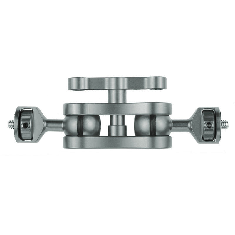 KF30324 360 Degree Rotation Universal Magic Arm 1/4&quot; Screw Thread Double Ballhead Adapter - Titanium Grey