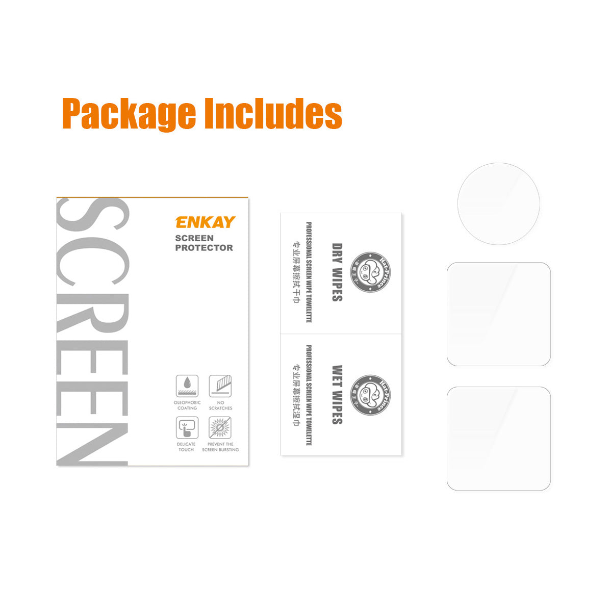 Uniqkart for DJI Action 2 Dual Screen Protector, 9H High-Alumina-Silicon Tempered Glass Front Back Screen Protector + Lens Film