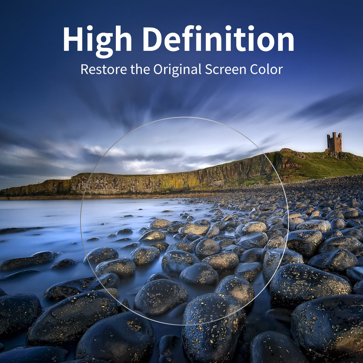 Uniqkart Screen Protector for DJI Action 2, Clear 9H High-Alumina-Silicon Tempered Glass Screen Protector + Lens Protector
