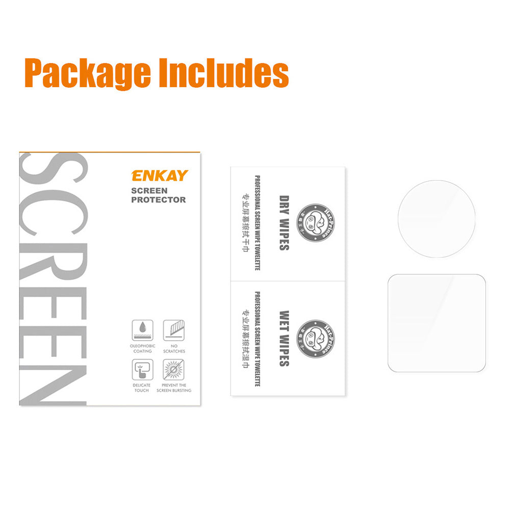 Uniqkart Screen Protector for DJI Action 2, Clear 9H High-Alumina-Silicon Tempered Glass Screen Protector + Lens Protector