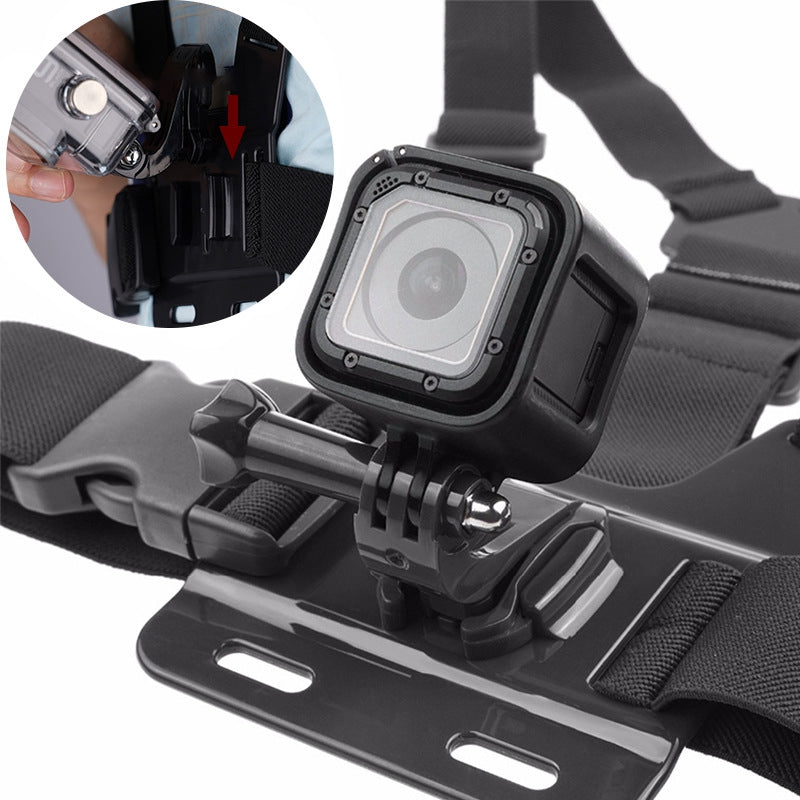 X-3-3 Action Camera Chest Strap Mount Belt Chest Mount Harness with Phone Holder Clip