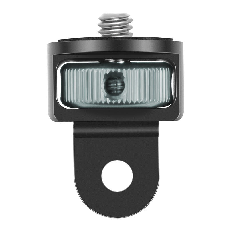 SS45181-A1 Aluminum Alloy 1/4 inch Screw Tripod Adapter for Insta360 Gopro DJI, 360 Degree Rotating Mount Holder - Black / Titanium