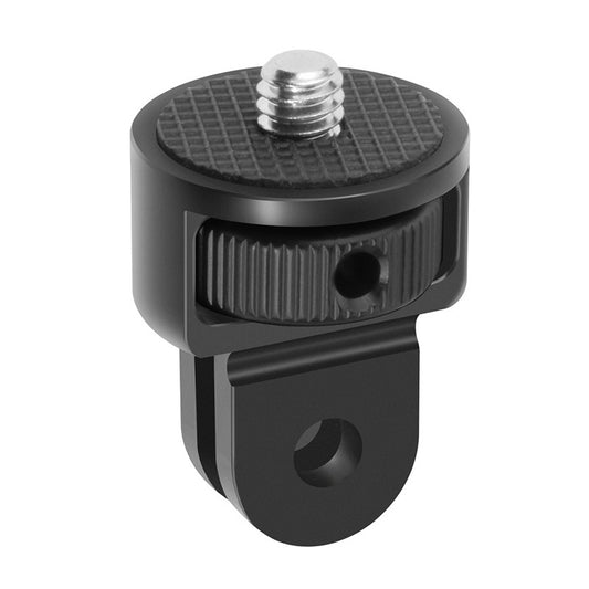 SS45181-A1 Aluminum Alloy 1/4 inch Screw Tripod Adapter for Insta360 Gopro DJI, 360 Degree Rotating Mount Holder - Black