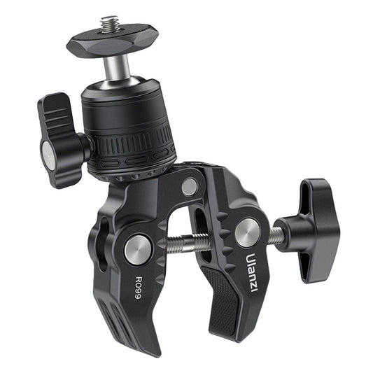 ULANZI R099 Clamping Crab Claw Clip Mount Adapter Portable Camera Holder Clamp with 1 / 4&quot; Screw Hole for Action Camera, Fill Light, Monitor