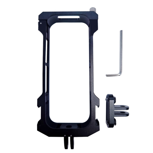 DJI-9567 Frame Cage for Insta360 X3 Camera Protective Case Aluminum Alloy Action Camera Housing with 2 Cold Shoe / 1 / 4inch Adapter