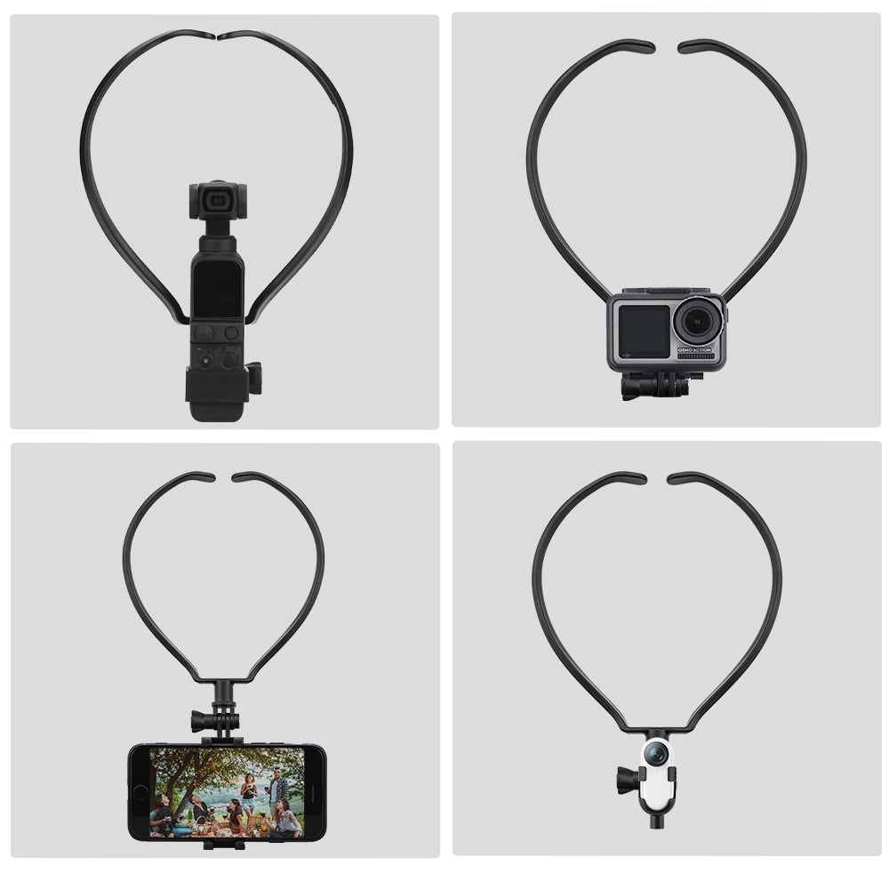DJI-8865 Vlog FPV Neck-Mounted Camera Holder Adapter Bracket Strap for DJI Pocket 2 / Osmo Pocket / 5.7-8.5cm Wide Smartphone, Panorama Camera, Action Camera