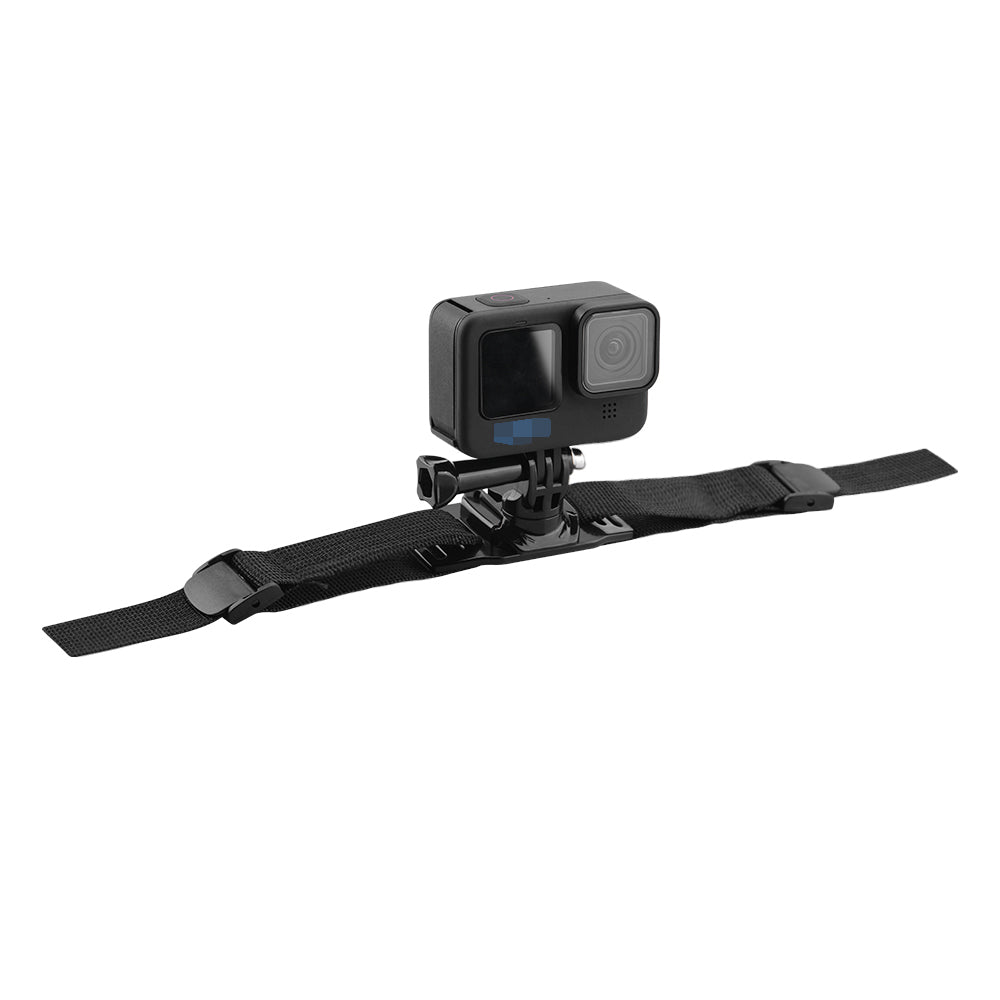 DJI-9025 Bicycle Helmet Strap Adjustable Headband Mounting Adapter with Long Screw for GoPro 10 / 9 / 8 / 7 / 6 / 5 / Osmo Action / Insta360 ONE R