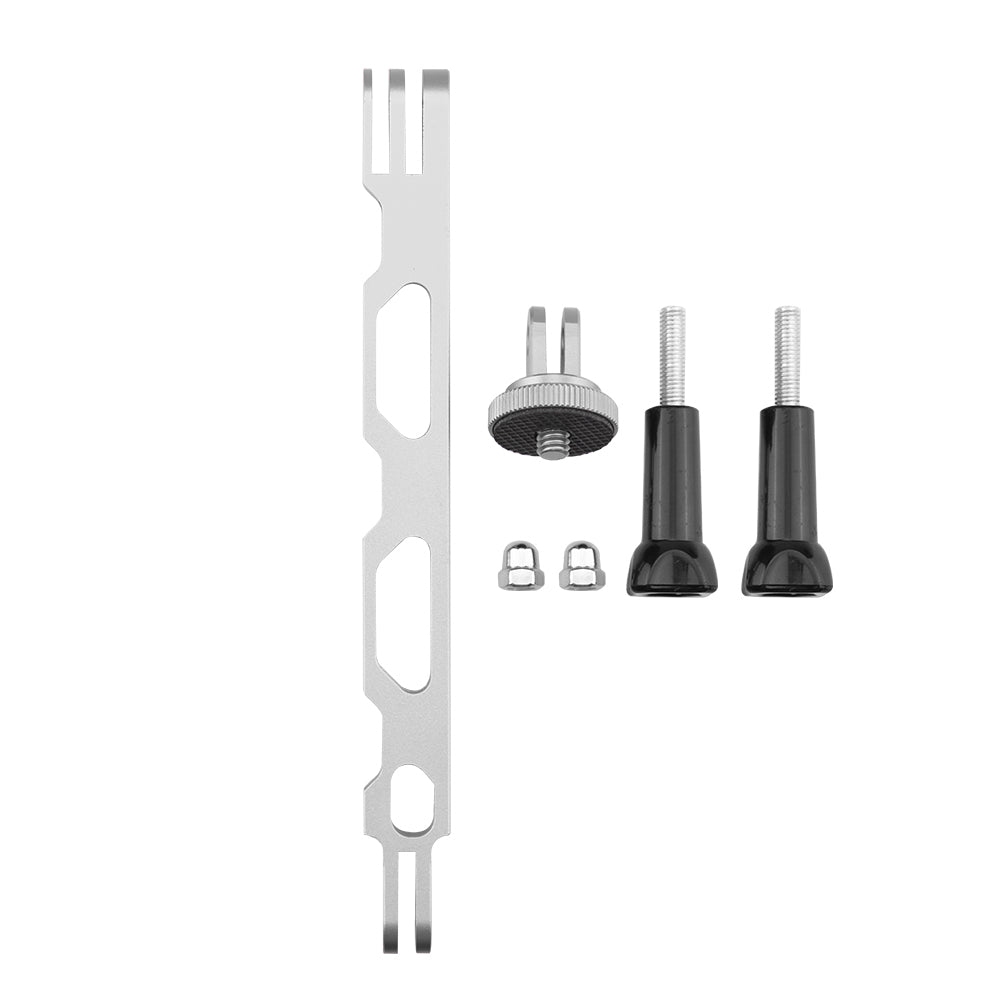 BRDRC DJI-7922 Aluminum Alloy Helmet Extension Arm Bracket Adapter Converter Long Screw Set for Insta360 ONE X2 / X Panoramic Camera - Silver