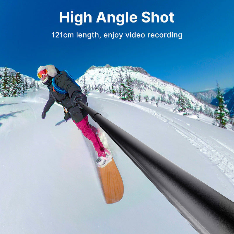 ULANZI 3032 MT-58 Aluminum Alloy 121cm Extendable Selfie Stick Lightweight Selfie Pole for Sports Camera, Cell Phone, Panoramic Camera