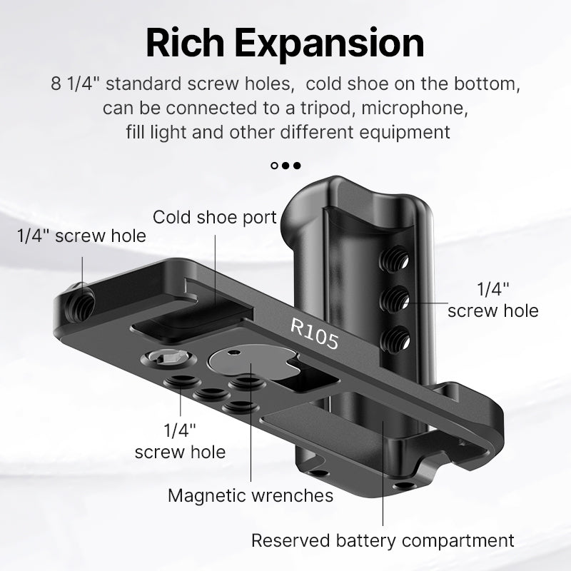 ULANZI R105 For Sony ZV-1F Aluminum Alloy Camera Expansion Plate with 8 1 / 4&quot; Screw Holes