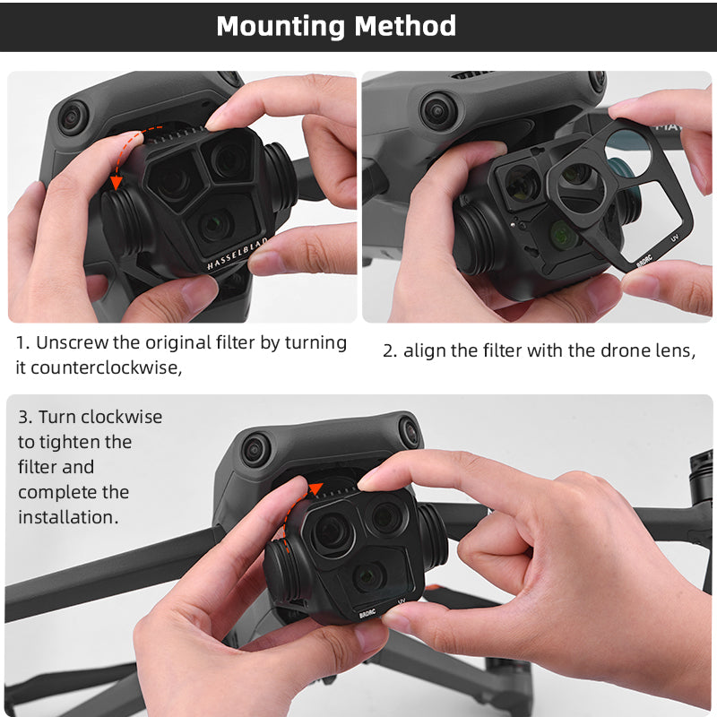 BRDRC For DJI Mavic 3 Pro Multi-layer Nano-coating Optical Glass Filter with Aluminium Frame - CPL Filter