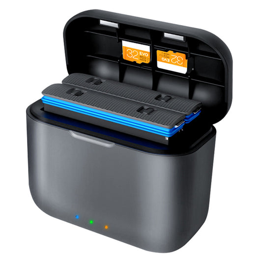 Uniqkart Fast Charging Case for Insta360 X2 Action Camera Portable Battery Charging Box with SD Card Slots