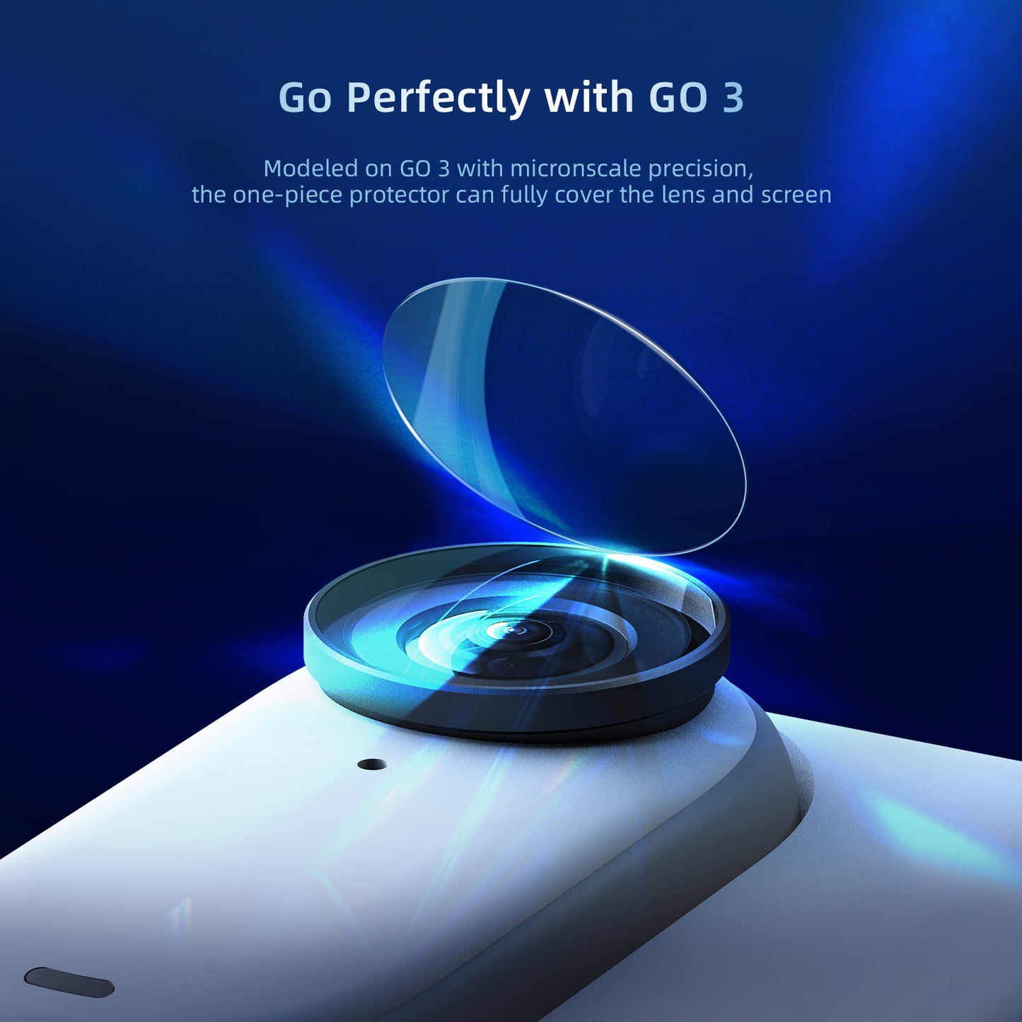 Uniqkart 1Pc For Insta360 GO 3 Action Camera Tempered Glass HD Lens Film + Screen Protector Set