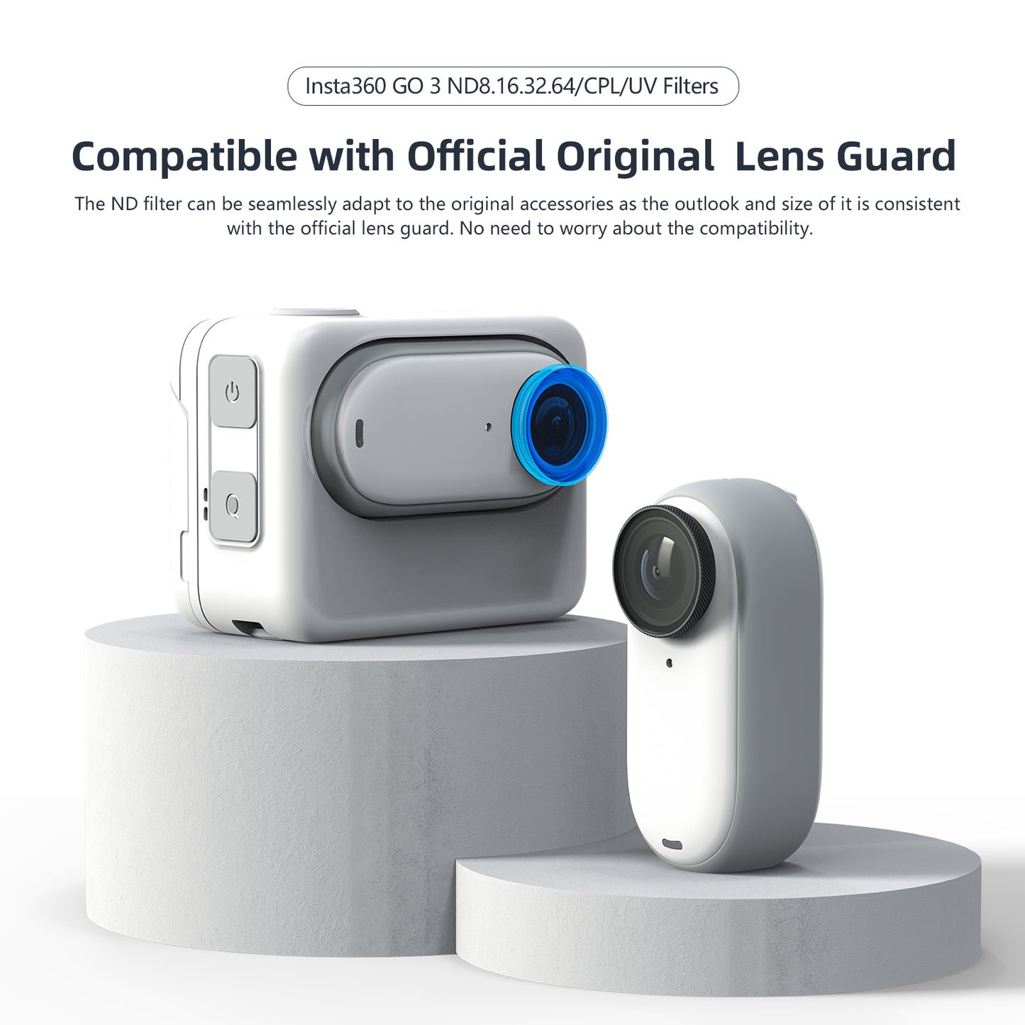 Uniqkart Optical Glass Waterproof Filter for Insta360 GO3 / GO2 Action Camera Lens Protective Filter CPL+ND8+ND16+ND32