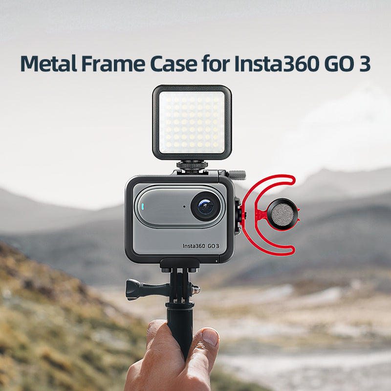 Uniqkart For Insta360 GO 3 Aluminum Alloy Camera Cage Protective Frame Expansion Bracket