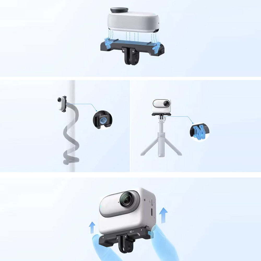 HEPAIL For Insta360 GO 3 Camera Magnetic Quick Release Base Aluminum Alloy Tripod Mount Adapter