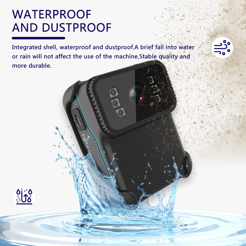 CS02 Portable 1080P Waterproof Full HD WiFi Camera DV Action Camera Law Enforcement Night Vision Video Recorder - Black/Blue