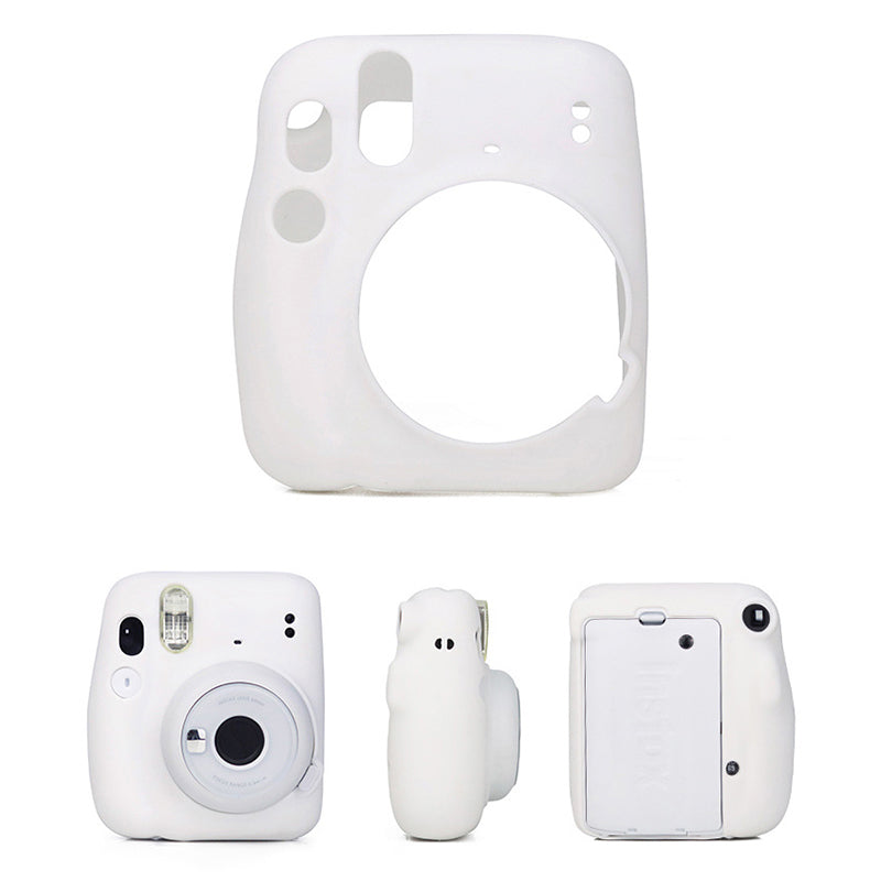Silicone Camera Case for Instax Mini 11 Portable Protective Cover - White