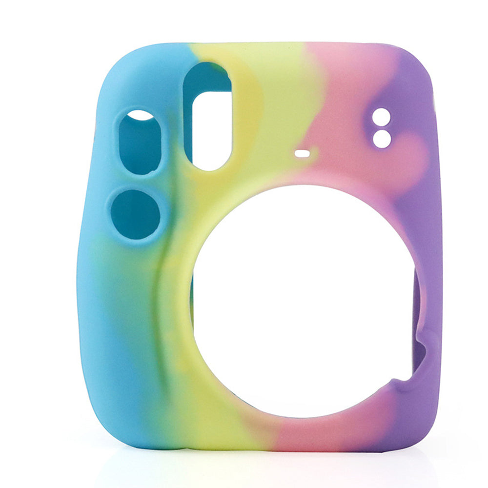 for Fujifilm Instax Mini 11 Instant Camera Colorful Silicone Protective Case Cover - Dark Blue/Yellow/Pink/Purple