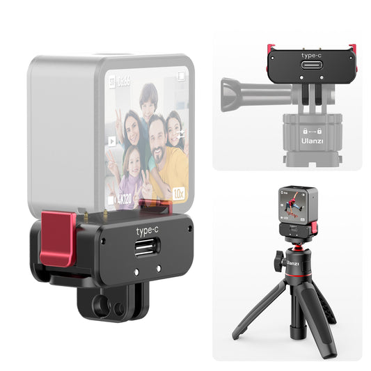 ULANZI OA-13 For DJI Action 2 Magnetic Power Supply Base with 1/4&quot; Screw Charging Dock for Action Camera