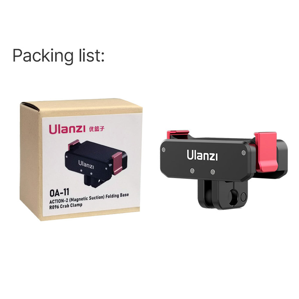 ULANZI OA-11 For DJI Action 2 Magnetic Adapter Mount Dual Interface Folding Base with 1/4&quot; Port Camera Accessories
