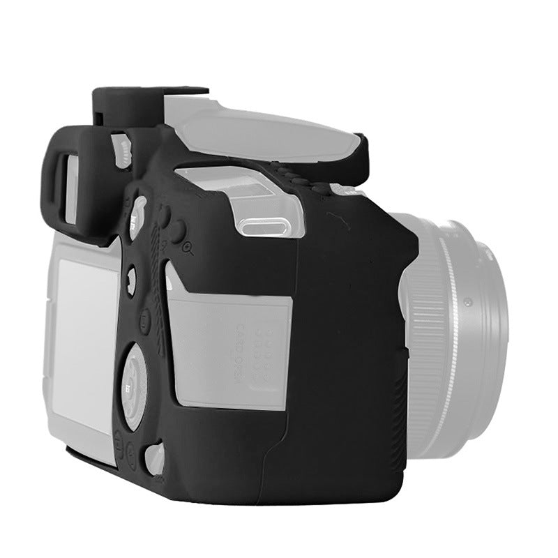 F38600-03 for Canon EOS 90D Soft Silicone Camera Case Protector Anti-drop SLR Camera Body Sleeve Cover - Black