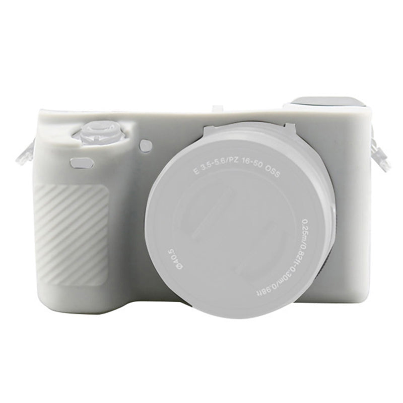 F34164 Anti-scratch Silicone Camera Sleeve Case for Sony A6500 Portable Protective Cover - White