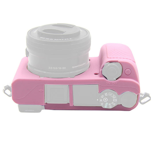 F34164 Soft Silicone Camera Case for Sony A6300 Portable Protective Cover - Pink
