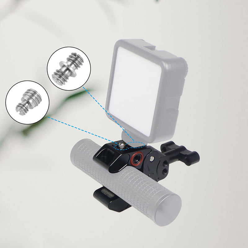 Anti-slip Camera Clamp Mount Gimbal Magic Arm Crab Claw with 1/4inch and 3/8inch Adapter for DSLR/LED Lights - Red