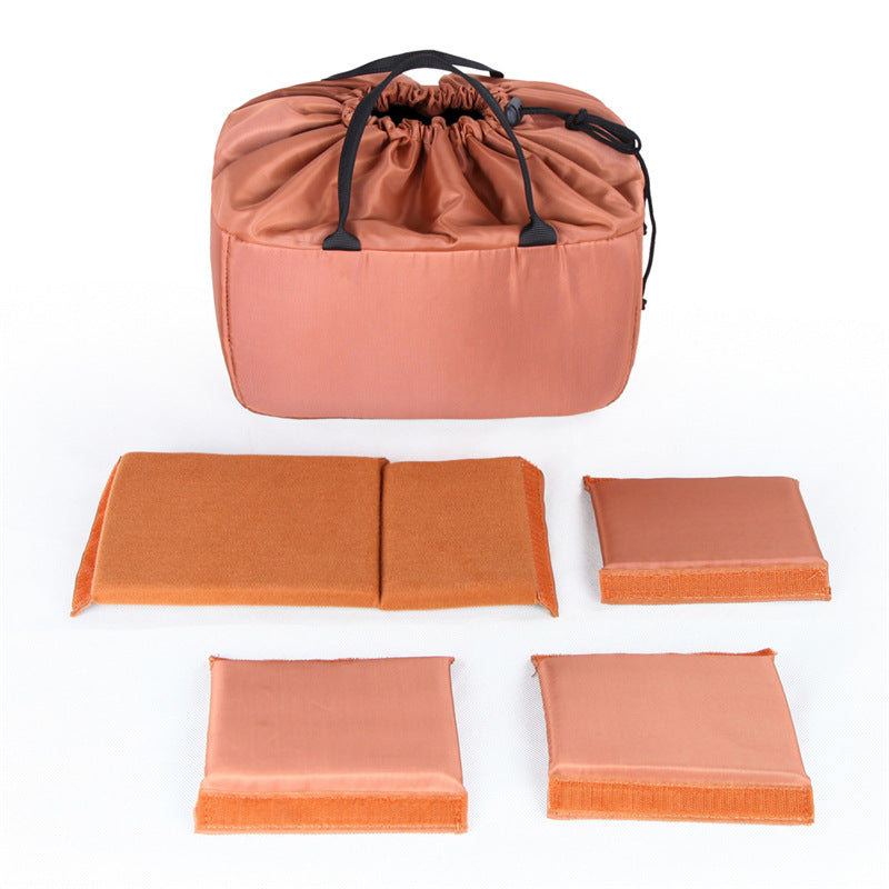 Drawstring Bag Anti-scratch DSLR Camera Bag Adjustable Padded Partition Camera Sleeve for Hiking Sightseeing Travelling