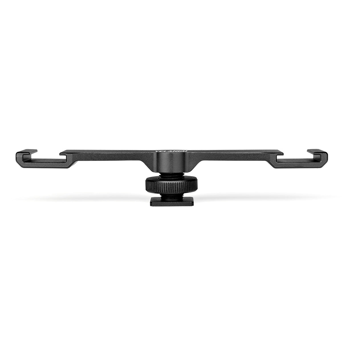 Yelangu A641 1-to-2 Gold Shoe Extension Bracket Universal Cold Shoe Mount Adapter for LED Lights/Microphones/Monitors/Audio Recorder Camera Accessory