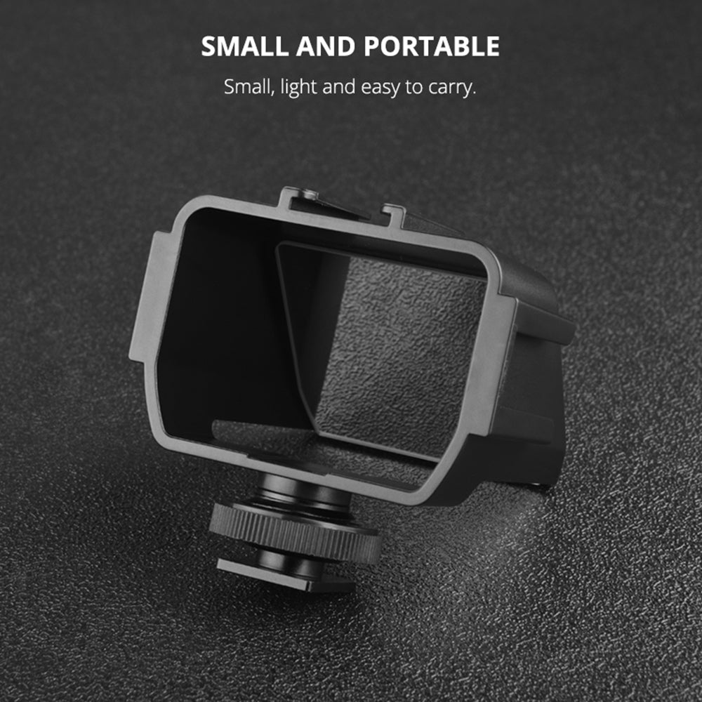 Yelangu A74 Vlog Selfie Flip Screen Cold Shoe Bracket Reverse Mirror Microphone Mount for Mirrorless Camera