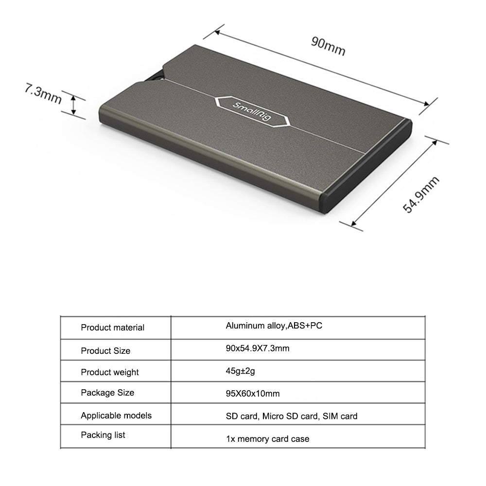 SMALLRIG 2832 Memory Card SIM Card Case Holder Organizer Keeper for Camera Memory Card