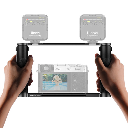 Uniqkart DH03 L-Shape Metal Handheld Frame Cage for DJI Zhiyun Feiyu Mobile Phone Stabilizer External Stand for Photography