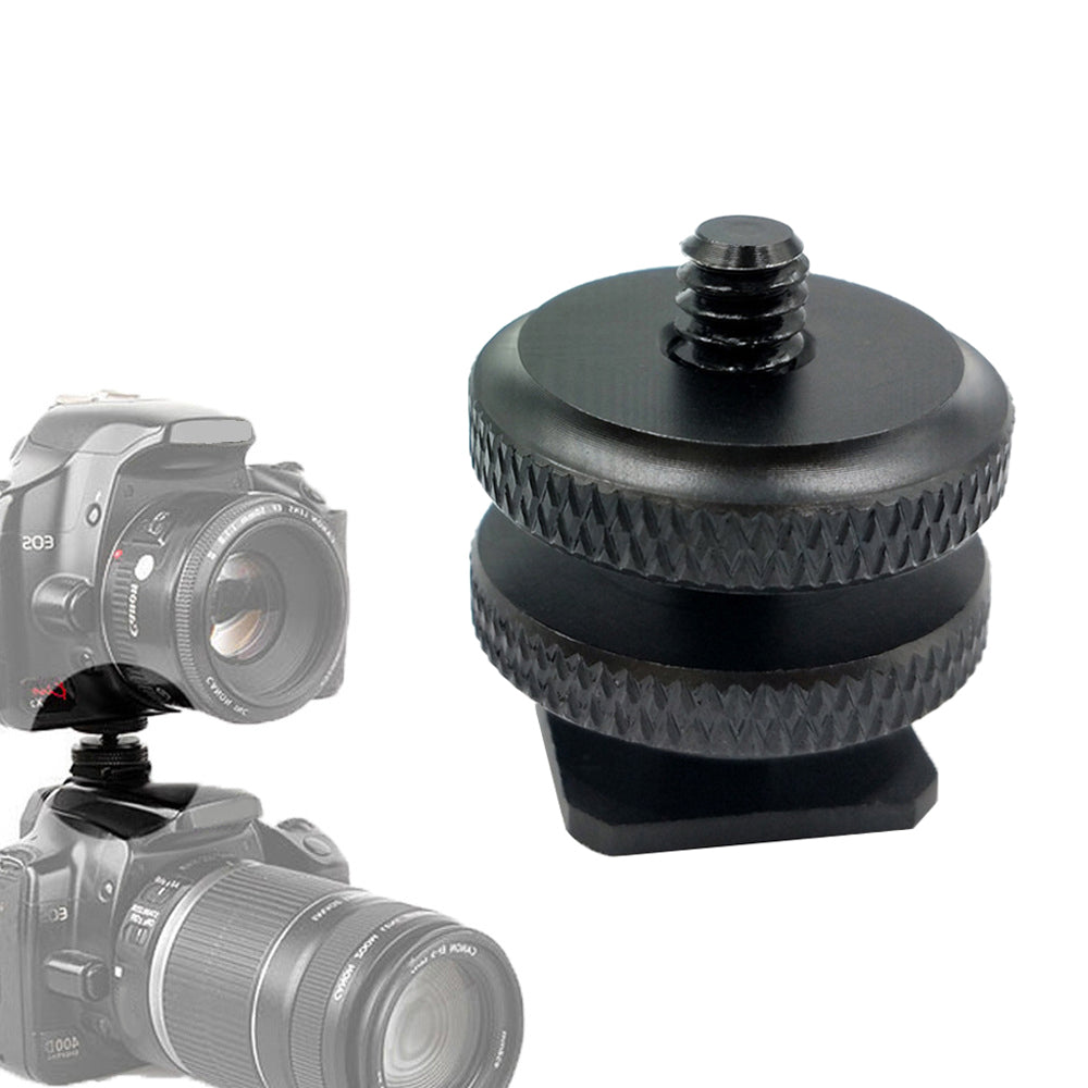 WESTAGE DSLR Camera Hot Shoe 1/4 inch Screw Adapter Aluminum Alloy Connector with Double Nut