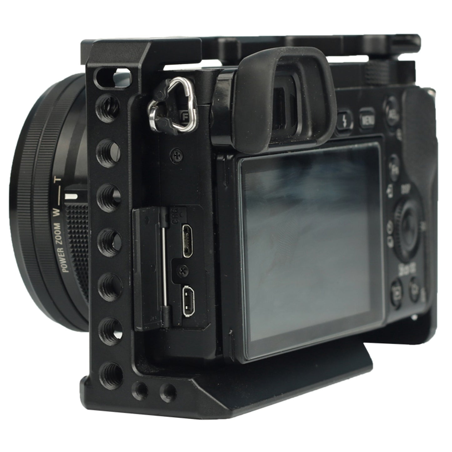 ADAI for Sony A6 SLR Camera Cage Aluminum Alloy Cold Shoe 1 / 4 Screw Hole Expansion Frame