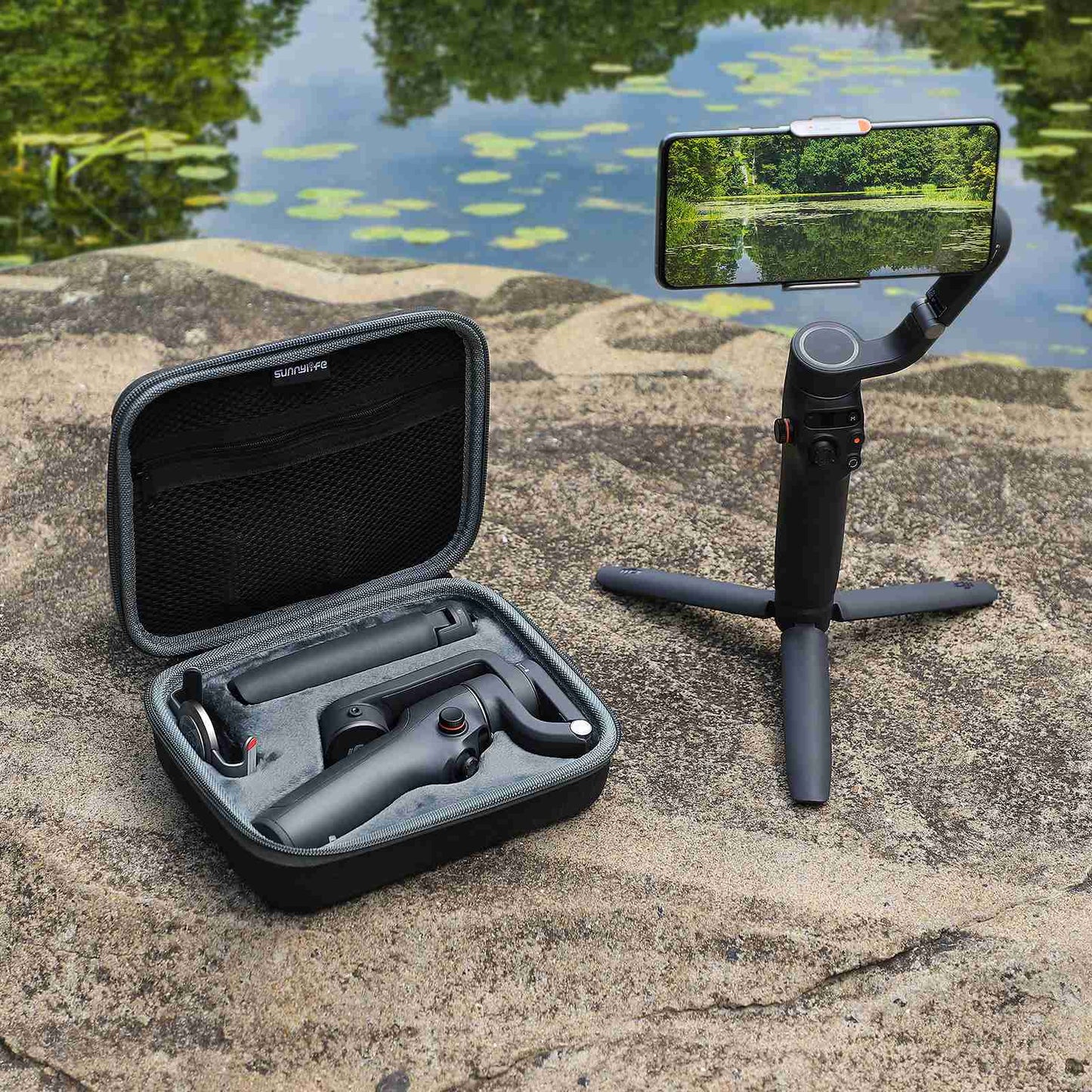 Uniqkart OM6-B513 For DJI Osmo Mobile 6 Kit Accessories Storage Bag Portable Shockproof Carrying Case Zipper Protection Pouch