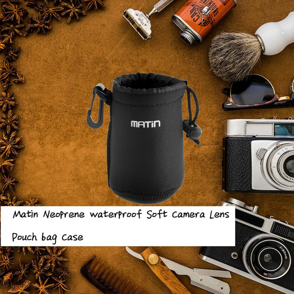 MATIN DSLR Camera Lens Pouch Drawstring Neoprene Protective Bag, Size L