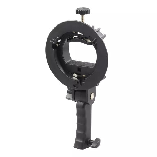 V860II 360 2nd S-Shape Flash Light Bracket Handheld Grip Portable Flashlight Holder with Bowens-Mount for Photography