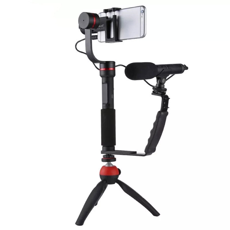 Photography Fill Light Holder Micro Camera Frame Mount DV Camera Bracket L-Shape Bilateral Bracket with Cold Shoe, 1 / 4&quot; Adapter