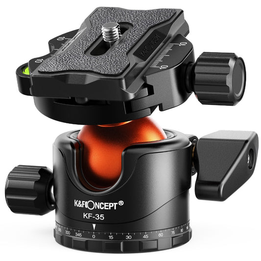 K&amp;F CONCEPT KF31.035 35mm Metal Tripod Ball Head 360&#176; Rotation Panoramic Adapter with 1 / 4-inch Quick Release Plate