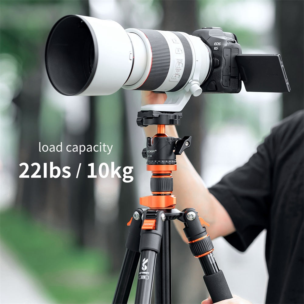 K&amp;F CONCEPT KF31.023V3 Metal Tripod Ball Head 10KG Load Capacity 360-Degree Rotating Panoramic Ball Head with 1 / 4 inch Quick Release Plate Bubble Level for Monopod Camera Camcorder