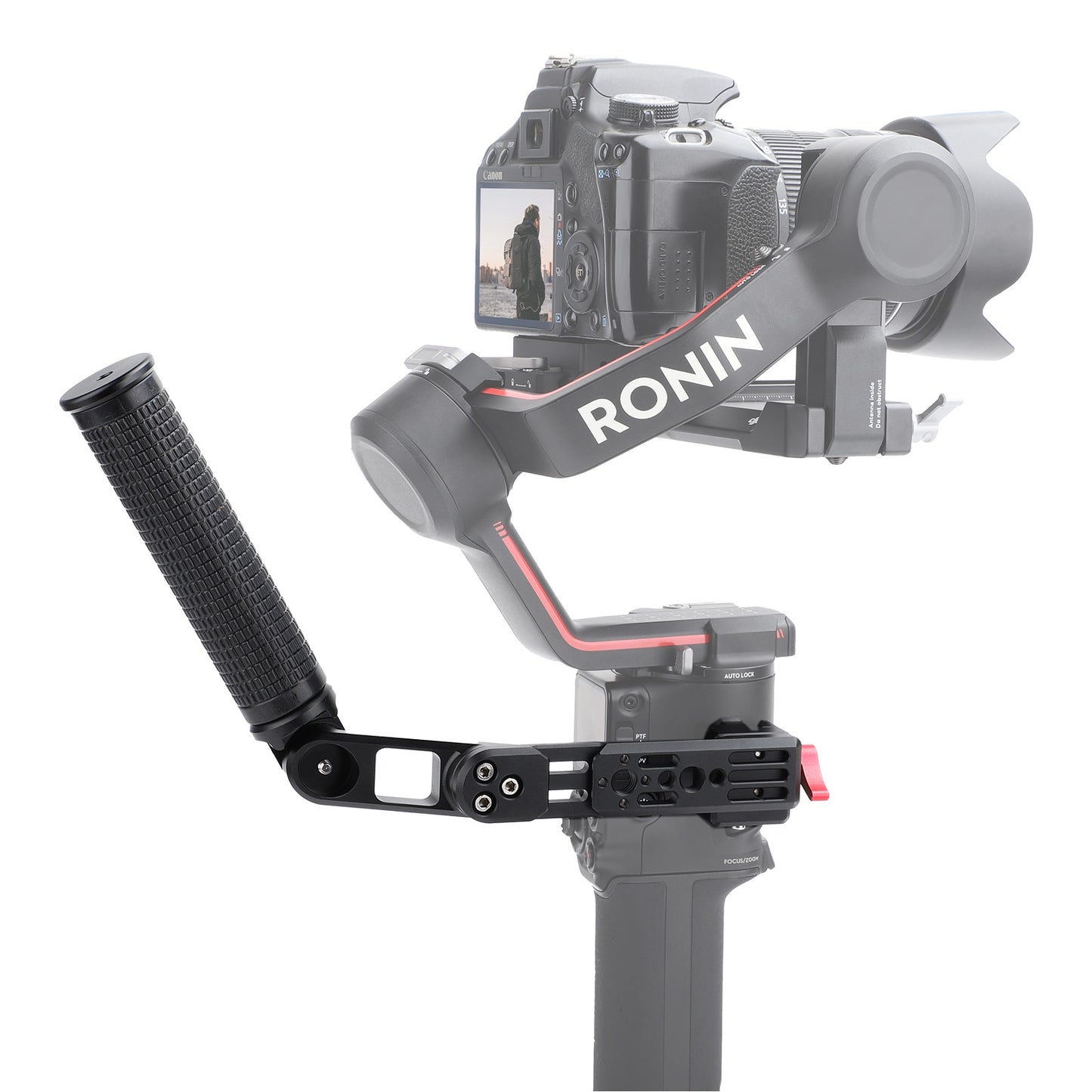 RO-TH521 Adjustable Sling Handgrip for DJI RS3 / RS 3 Pro / RS2 / RSC 2, CNC Aluminum Alloy Non-Slip Handle with 1 / 4&quot; and 3 / 8&quot; Screw Adapters