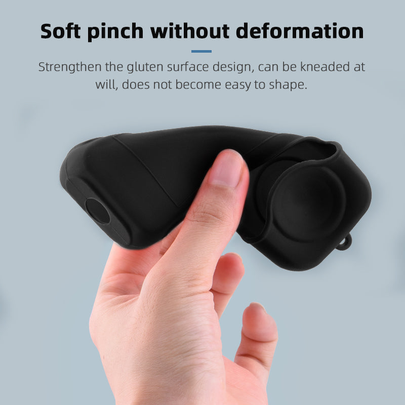 Insta360-9544 For Insta360 X3 Silicone Camera Protective Case Dust-proof Panoramic Camera Cover Lens Screen Protector Sleeve with Lanyard - Black