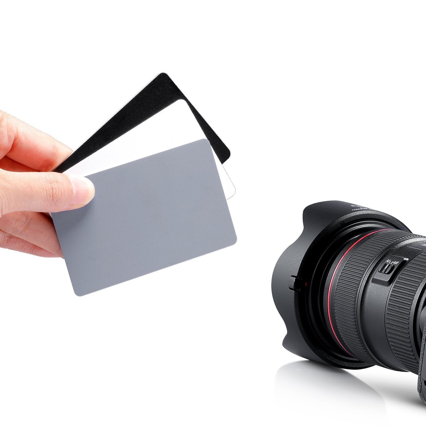 BY-239 3 in 1 White Black Grey Balance Cards 18 Degree Gray Card with Neck Strap Photography Accessories for Digital Cameras